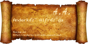 Anderkó Alfréda névjegykártya